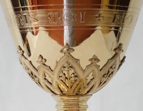Solid silver gilt antique Belgian Gothic Chalice